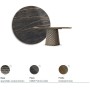 TAVOLO ATRIUM KERAMIK PREMIUM ROUND 160X73,5H BASE CRISTALLO MIROIR COUTURE BRONZE - PROFIL BRONZE BROSSÉ