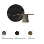 TAVOLO ATRIUM KERAMIK PREMIUM ROUND 160X73,5H BASE CRISTALLO MIROIR COUTURE BRONZE - PROFIL BRONZE BROSSÉ