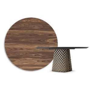 TAVOLO ATRIUM WOOD ROUND Ø 140X74,5 CM - BRONZE