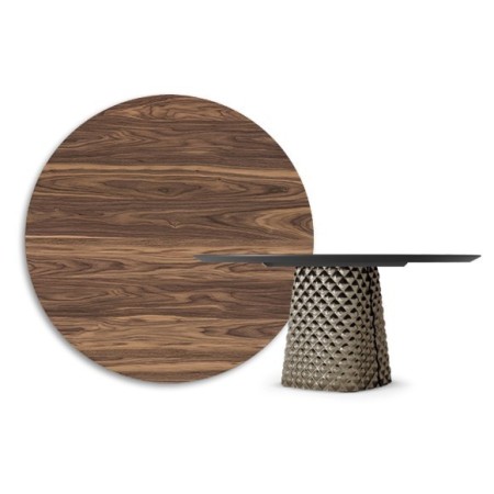 TAVOLO ATRIUM WOOD ROUND Ø 140X74,5 CM - BRONZE