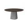 TAVOLO ATRIUM WOOD ROUND Ø 140X74,5 CM - FUMÉ