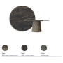 TAVOLO ATRIUM KERAMIK PREMIUM ROUND 160X73,5H BASE CRISTALLO SPECCHIATO COUTURE BRONZO - PROFILO BRUSHED GREY