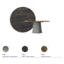TAVOLO ATRIUM KERAMIK PREMIUM ROUND 160X73,5H BASE CRISTALLO SPECCHIATO COUTURE FUMÈ - PROFILO BRUSHED BRONZE