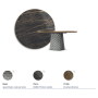 TAVOLO ATRIUM KERAMIK PREMIUM ROUND 160X73,5H BASE CRISTALLO SPECCHIATO COUTURE FUMÈ - PROFILO BRUSHED BRONZE