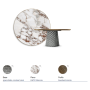 TAVOLO ATRIUM KERAMIK PREMIUM ROUND 160X73,5H BASE CRISTALLO SPECCHIATO COUTURE FUMÈ - PROFILO BRUSHED BRONZE