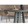 TAVOLO ATRIUM KERAMIK PREMIUM ROUND 160X73,5H BASE CRISTALLO SPECCHIATO COUTURE FUMÈ - PROFILO BRUSHED BRONZE