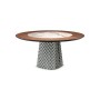 TABLE ATRIUM KER-WOOD ROUND Ø180x74,5H - FUMÉ/NOYER