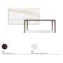 TAVOLO BOULEVARD KERAMIK 200X100X75H - BASE BRONZE