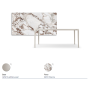 TAVOLO BOULEVARD KERAMIK 180X90X75H - BASE PEARL