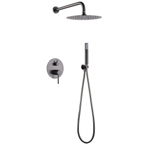 MONZA KIT DE DOUCHE ENCASTRÉ AVEC DÉVIATEUR AVEC SOFFIONE ET DOUCHETTE BLACK GUN METAL