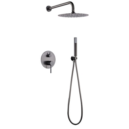 MONZA KIT DE DOUCHE ENCASTRÉ AVEC DÉVIATEUR AVEC SOFFIONE ET DOUCHETTE BLACK GUN METAL