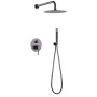 MONZA KIT DE DOUCHE ENCASTRÉ AVEC DÉVIATEUR AVEC SOFFIONE ET DOUCHETTE BLACK GUN METAL