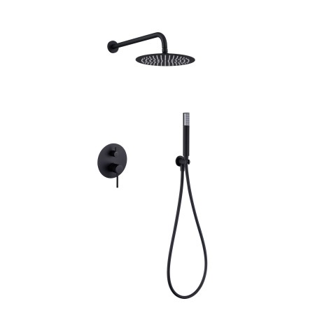 MONZA KIT DE DOUCHE ENCASTRÉ AVEC DÉVIATEUR AVEC SOFFIONE ET DOUCHETTE NOIR MAT