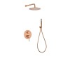 MONZA KIT DE DOUCHE ENCASTRÉ AVEC DÉVIATEUR AVEC SOFFIONE ET DOUCHETTE OR ROSE BROSSÉ
