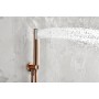 MONZA KIT DE DOUCHE ENCASTRÉ AVEC DÉVIATEUR AVEC SOFFIONE ET DOUCHETTE OR ROSE BROSSÉ