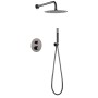 MONZA KIT DE DOUCHE ENCASTRÉ AVEC DÉVIATEUR THERMOSTATIQUE AVEC SOFFIONE ET DOUCHETTE BLACK GUN METAL