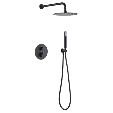 MONZA KIT DE DOUCHE ENCASTRÉ AVEC DÉVIATEUR THERMOSTATIQUE AVEC SOFFIONE ET DOUCHETTE NOIR MAT