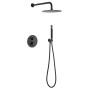 MONZA KIT DE DOUCHE ENCASTRÉ AVEC DÉVIATEUR THERMOSTATIQUE AVEC SOFFIONE ET DOUCHETTE NOIR MAT