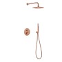 MONZA KIT DE DOUCHE ENCASTRÉ AVEC DÉVIATEUR THERMOSTATIQUE AVEC SOFFIONE ET DOUCHETTE OR ROSE BROSSÉ