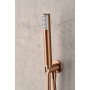 MONZA KIT DE DOUCHE ENCASTRÉ AVEC DÉVIATEUR THERMOSTATIQUE AVEC SOFFIONE ET DOUCHETTE OR ROSE BROSSÉ