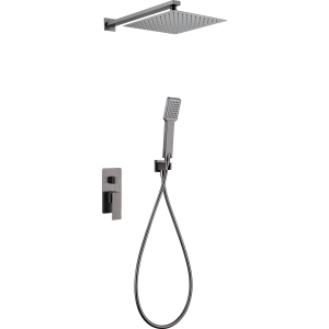 PISA KIT DOUCHE MONOCOMMANDE MÉCANIQUE AVEC DÉVIATEUR + SOFFIONE ET DOUCHETTE BLACK GUN METAL