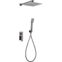 PISA KIT DOUCHE MONOCOMMANDE MÉCANIQUE AVEC DÉVIATEUR + SOFFIONE ET DOUCHETTE BLACK GUN METAL