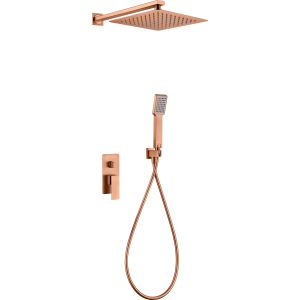 KIT DE DOUCHE MONOCOMMANDE MÉCANIQUE AVEC DÉVIATEUR + SOFFIONE ET DOUCHETTE OR ROSE BROSSÉ