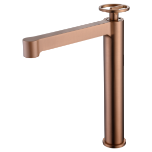 OLIMPO MITIGEUR LAVABO HAUT SANS VIDAGE OR ROSE BROSSÉ