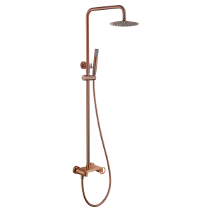 OLIMPO COLONNE DE DOUCHE MONOCOMMANDE OR ROSE BROSSÉ