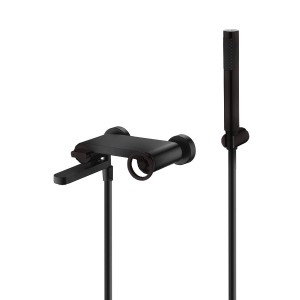 OLIMPO MITIGEUR DE BAIN EXTERNE NOIR MAT AVEC KIT DE DOUCHE