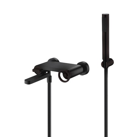 OLIMPO MITIGEUR DE BAIN EXTERNE NOIR MAT AVEC KIT DE DOUCHE