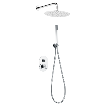 OLIMPO KIT DOUCHE AVEC MITIGEUR À DEUX VOIES CHROME + SOFFIONE ET DOUCHETTE