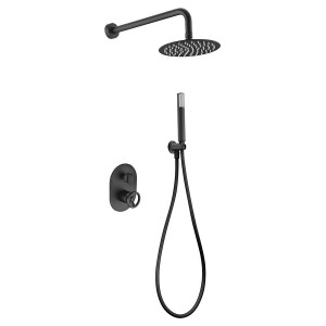 OLIMPO KIT DE DOUCHE AVEC MITIGEUR À DEUX VOIES NOIR MAT + SOFFIONE ET DOUCHETTE