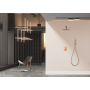 OLIMPO KIT DE DOUCHE AVEC MITIGEUR À DEUX VOIES OR ROSE BROSSÉ + SOFFIONE ET DOUCHETTE