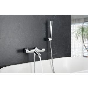 GENOVA MITIGEUR THERMOSTATIQUE EXTÉRIEUR POUR BAIGNOIRE AVEC KIT DOUCHE CHROME