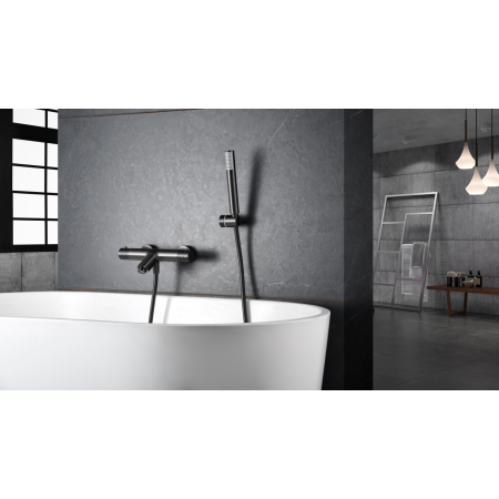 GENOVA MITIGEUR THERMOSTATIQUE EXTÉRIEUR POUR BAIGNOIRE AVEC KIT DOUCHE BLACK GUN METAL