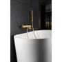 GENOVA MITIGEUR EXTÉRIEUR POUR BAIGNOIRE THERMOSTATIQUE AVEC KIT DE DOUCHE OR BROSSÉ