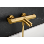 GENOVA MITIGEUR EXTÉRIEUR POUR BAIGNOIRE THERMOSTATIQUE AVEC KIT DE DOUCHE OR BROSSÉ