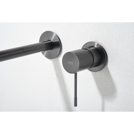 GENOVA MITIGEUR LAVABO MURAL SANS VIDAGE BLACK GUN METAL