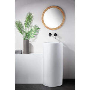 GENOVA MITIGEUR LAVABO MURAL SANS VIDAGE NOIR MAT