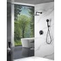 BELGICA KIT DE DOUCHE SOFFIONE AVEC MITIGEUR AVEC DÉVIATEUR + DOUCHETTE NOIR MAT