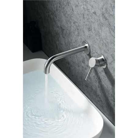 MOSCU MITIGEUR MONOCOMMANDE ACIER INOXYDABLE S.316 LAVABO ENCASTRÉ CHROME