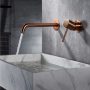 MONZA MITIGEUR MONOCOMMANDE LAVABO MURAL AVEC PARTIE ENCASTRÉE OR ROSE BROSSÉ