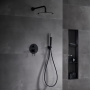 MONZA KIT DE DOUCHE ENCASTRÉ AVEC DÉVIATEUR AVEC SOFFIONE ET DOUCHETTE NOIR MAT