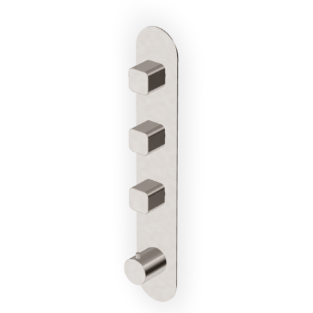 BRIM THERMOSTATIQUE DOUCHE AVEC 3 ROBINETS D'ARRÊT NICKEL BROSSÉ