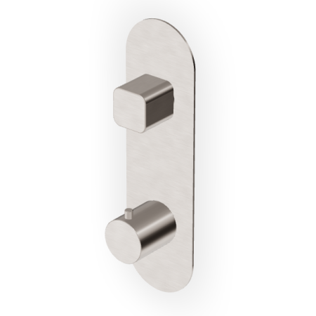 BRIM THERMOSTATIQUE DOUCHE AVEC DÉVIATEUR 2/3 VOIES NICKEL BROSSÉ