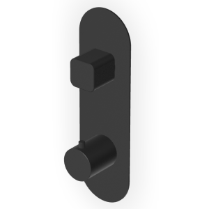 BRIM MITIGEUR THERMOSTATIQUE DOUCHE AVEC ROBINET D'ARRÊT NOIR MAT EMBOSSÉ