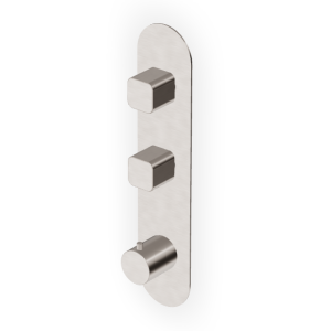 BRIM THERMOSTATIQUE DOUCHE AVEC 2 ROBINETS D'ARRÊT NOIR MAT EMBOSSÉ