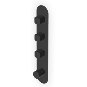 BRIM THERMOSTATIQUE DOUCHE AVEC 3 ROBINETS D'ARRÊT NOIR MAT EMBOSSÉ