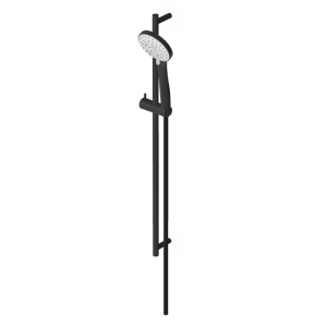 BRIM ENSEMBLE DE BARRE MURALE POUR DOUCHE NOIR MAT EMBOSSÉ
